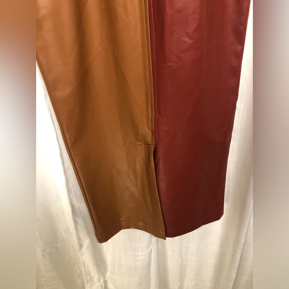 Crescent Brown and Burgundy Midi Dress - Picture 10 of 14